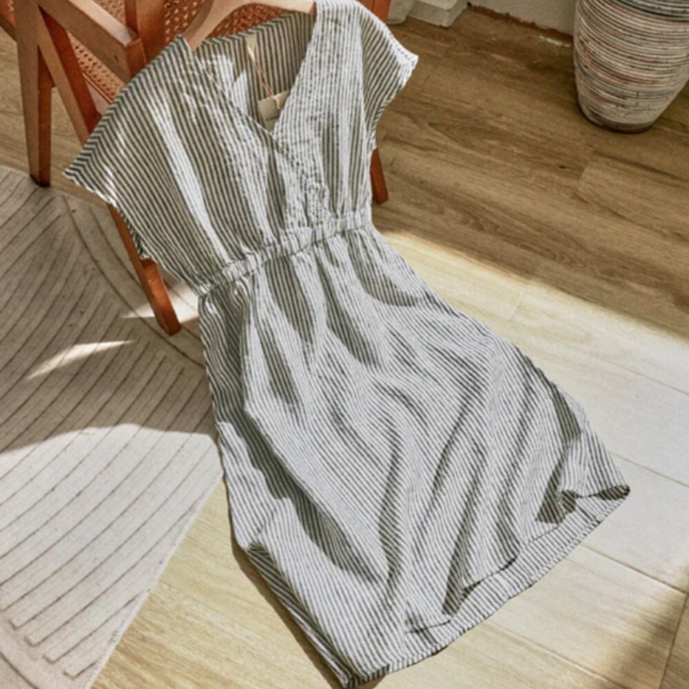 Grce Cove Linen Dress Midi